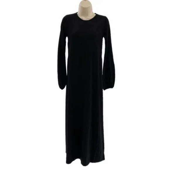 Pomander Place | NEW Black Double Knit Lennox Long Sleeve Maxi Dress Size M - Picture 8 of 13